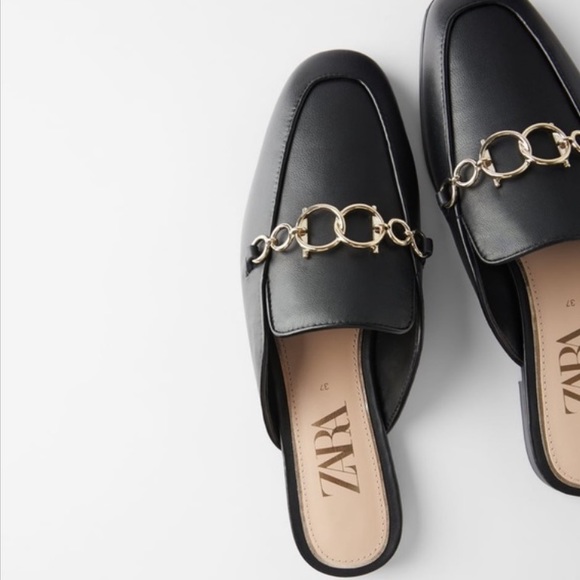 Zara | Shoes | Zara Leather Chain Mules | Poshmark